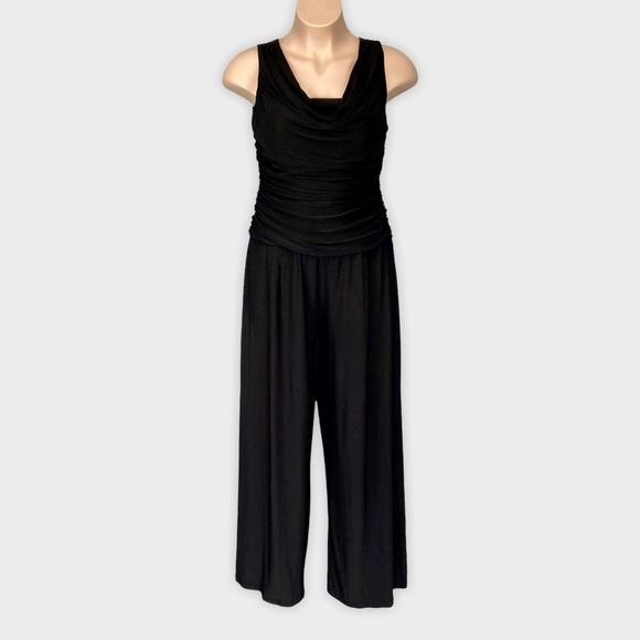 R&M Richards Pants - R M Richards Black Sleeveless Cowl Neck Formal Jumpsuit 16